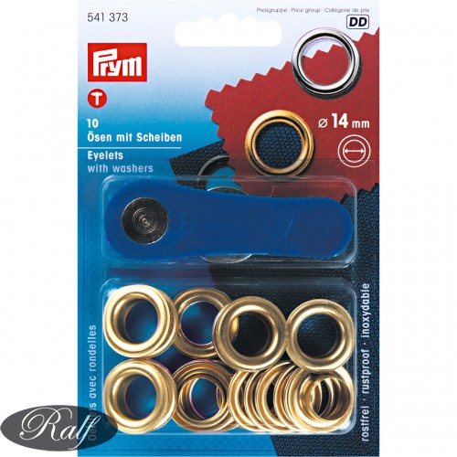 Set ocheti cu dispozitiv de atasare, culoare auriu 14 mm - Prym 541373